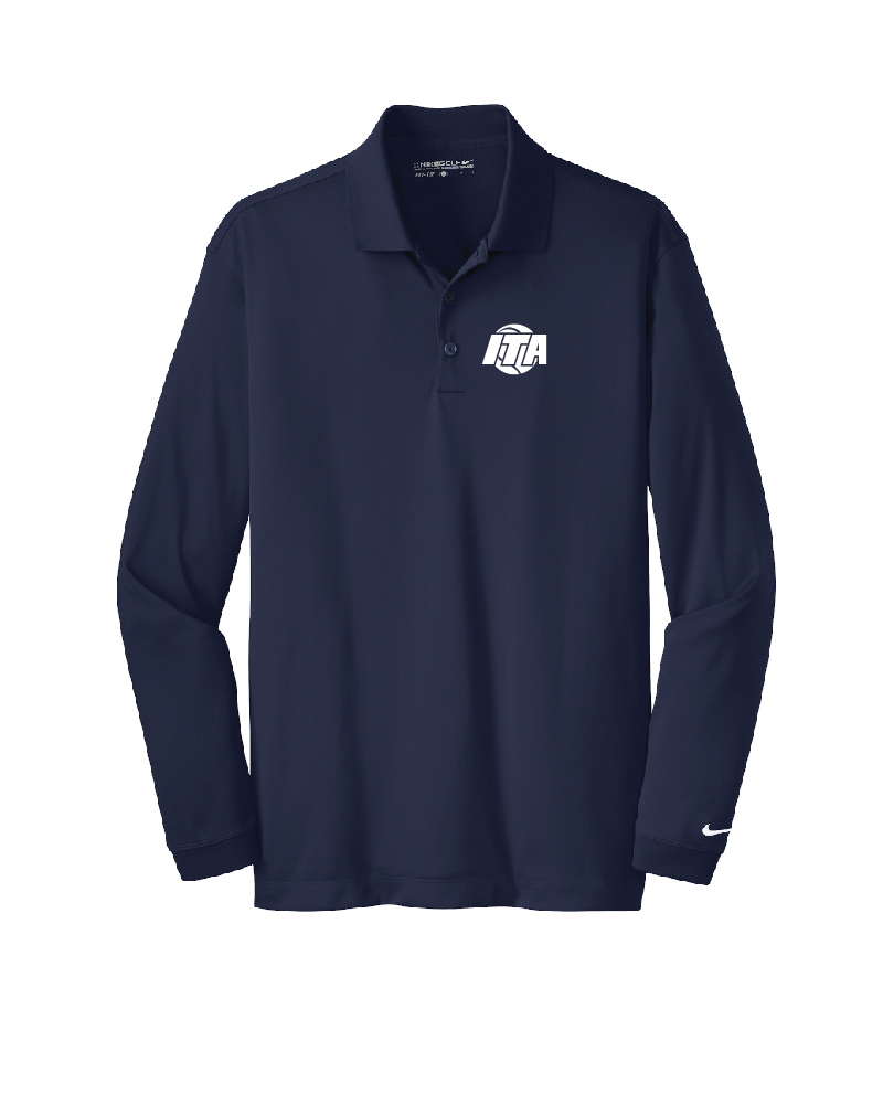 Men’s Nike Performance Navy Long Sleeve Polo – Shop ITA Tennis